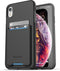 ENCASED iPhone XR Wallet Case (2018), Ultra Durable Cover with Card Holder Slot for 4 Credit Cards (Phantom Black)