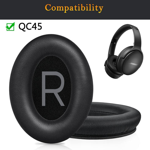 Mizi Professional Ear Pads Cushions Replacement for Bose Quietcomfort 45 Over-Ear Headphones, Black Noise Isolation