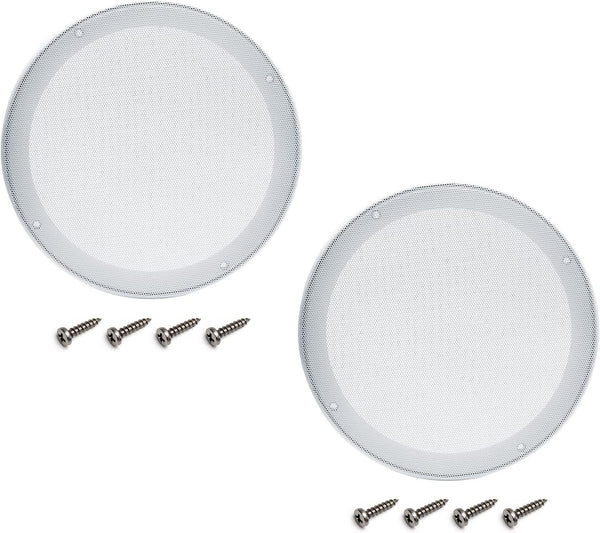 Fielect 2Pcs 8" Speaker Grill Mesh Cover, White SubWoofer Grill Cover with 8 Screws, Car Speaker Guard Protector