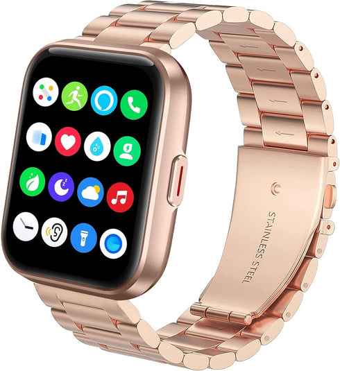 Lamshaw Stainless Steel Replacement Strap for SKG V7 Pro Bands, Compatible with SKG V7 Pro/ID208BT 1.7" Smart Watch