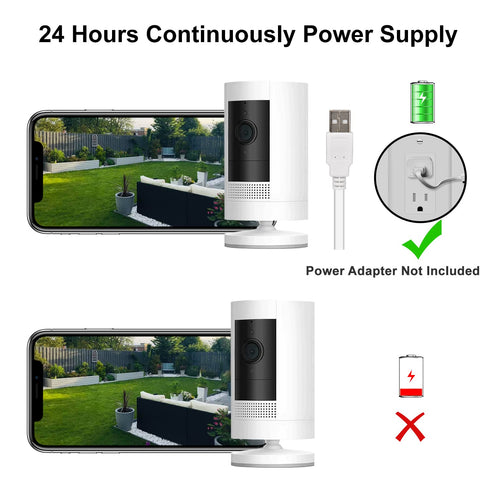 Power Charge Cable for Stick Up Cam Battery and Spotlight Cam Battery, 10ft Charge Cord to Power Security Camera