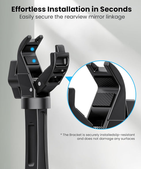 Rear View Mirror Phone Holder, Rotatable and Retractable Car Phone Holder Mount, Car Truck Essentials Accessories