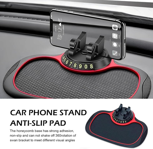 leechio 1 PC Multifunctional Car Anti-Slip Mat, Anti-Slip Rubber Dashboard Storage Pad and Phone Holder, with Temporary