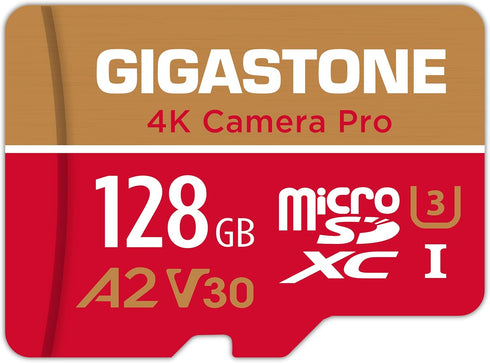 Gigastone 5-Years Data Recovery 128GB Micro SD Card, 4K Video Recording for GoPro,