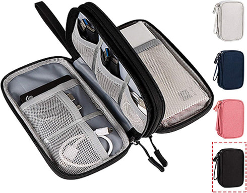 Travel Universal Organizer Pouch Bag, Electronics Accessories for Cable, Charger, Phone, SD Card, Business Travel Gadget