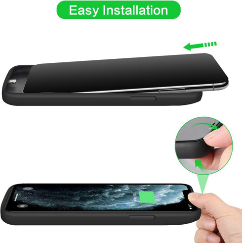 Feob Battery Case for iPhone Xs Max, Upgraded 7800mAh Portable Charging Case, Protective Charger Cover - Black
