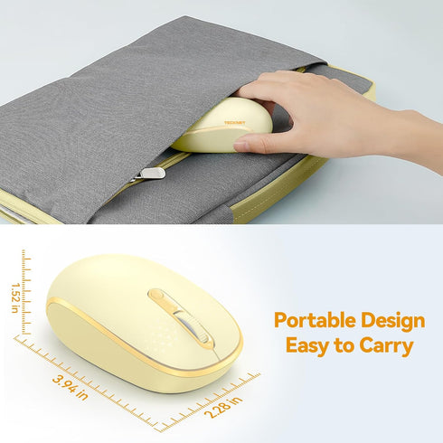 TECKNET 2.4G 4 800/1200/1600 Wireless Mouse, Quiet Computer Mouse with USB Receiver, Buttons Portable Cordless Mice