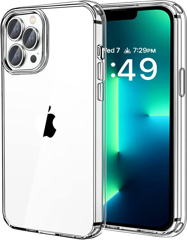 Compatible Clear Case for iPhone 13 Pro Max, Transparent Shockproof Phone Case, Slim Anti-Scratch Hard PC Back Cover