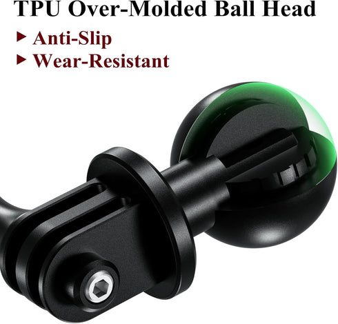BRCOVAN Aluminum Alloy Tripod Mount Adapter with 1/4"-20 Thread & 1'' TPU Ball Joint, Compatible with RAM Mounts