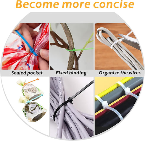 BOROLA Colorful Cable Zip Ties, 100 Packs Self Locking Wire Ties for Home, Office, Garage (Pink, 8 Inch)