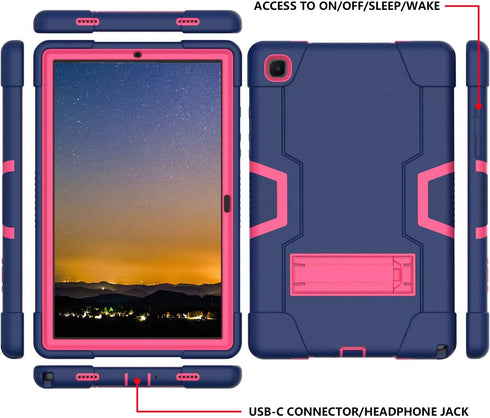 Slim Heavy Duty Case for Samsung Galaxy Tab A7 10.4 2022, Protective Kickstand Case for 10.4 inch 2020 2022