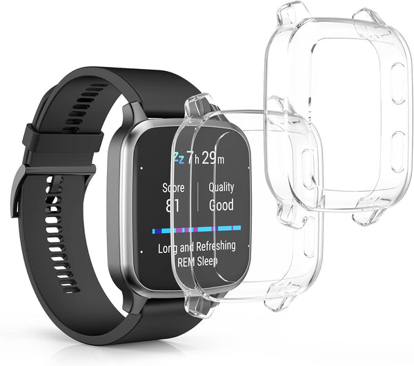 kwmobile Case Compatible with Garmin Venu Sq 2 Music/Sq 2, 2X TPU Silicone Fitness Tracker Cover - Transparent