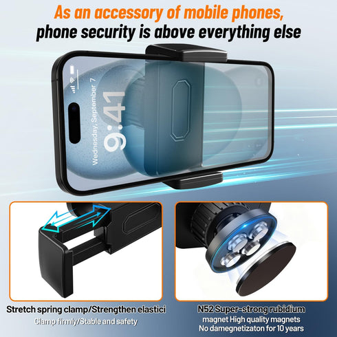 Masansan 360 4.7-7 Inch Gym Phone Holder Rotation Golf Cart Phone Mount Magnet Phone Holder for Gym Fit Smartphone Gym