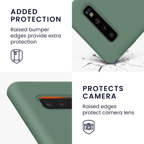 kwmobile Case for Samsung Galaxy S10, TPU Silicone Phone Cover with Soft Finish, Forest Green