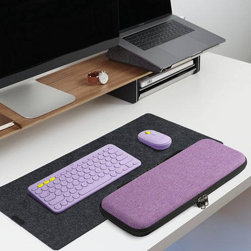 Geekria K380 Keyboard + M350 Mouse Combo Carrying Case, Protective Travel Bag for Logitech Pebble 2 Combo, Lavender