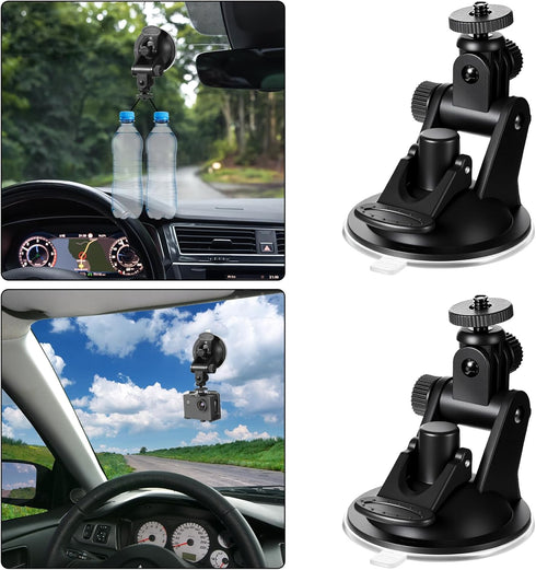 Qulkws 2PCS Dash Cam Suction Cup Mounts, Car Camera Mount, Windshield and Dashboard Suction Cup Mounts, Camera Mount