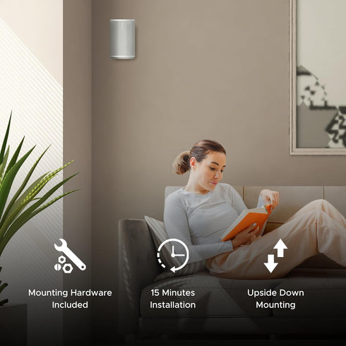 ERA100 Wall Mount Bracket, Low Profile, White, Compatible with Sonos ERA 100 Speaker, All Fixing Hardware Included