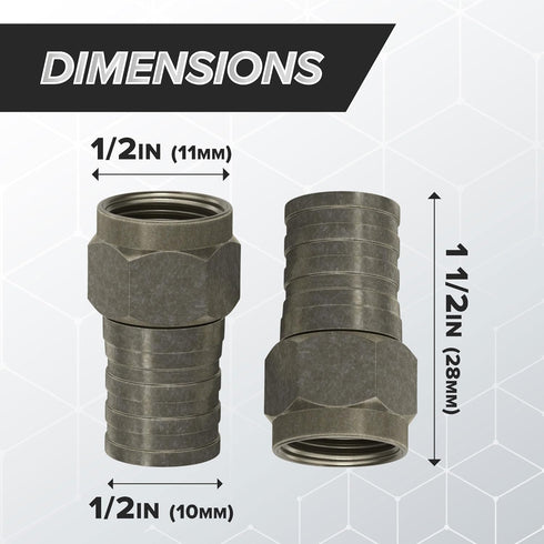 THE CIMPLE CO Coaxial Crimp Connector for RG6 Cable, Pack of 100, Weather Proofing Seal