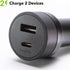 mophie 42W Dual USB-C + USB-A Car Charger, Universal AUX Compatibility, LED Indicator, Fast Charging