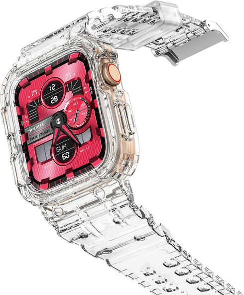 amBand Compatible for Apple Watch Band 45mm 44mm 42mm with Bumper Case, Crystal Cute Women Strap