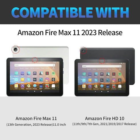 Keyboard Case for Kindle Fire Max 11 (13th Gen, 2023) with Detachable Wireless Bluetooth Keyboard, Black Girl