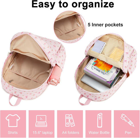 Backpack 17 inch Floral-1) BTOOP School for Girls Teens Large Corduroy Bookbag Lightweight Casual High School College