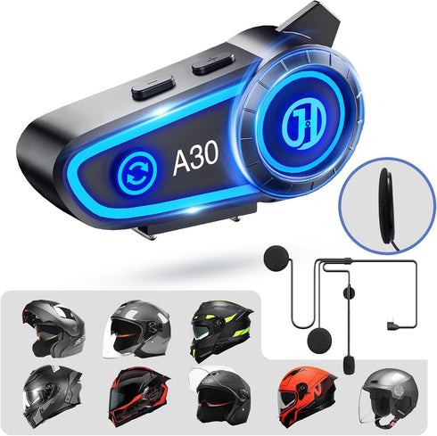 Motorcycle Helmet Speakers, Bluetooth Headset with Automatic Answer, 120 Hours Playing Time, High Sound Quality