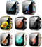 8 Pack Case for Apple Watch SE Series 6 5 4 3 2, Hard PC Flowers Case with Tempered Glass Protectors