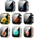 8 Pack Case for Apple Watch SE Series 6 5 4 3 2, Hard PC Flowers Case with Tempered Glass Protectors