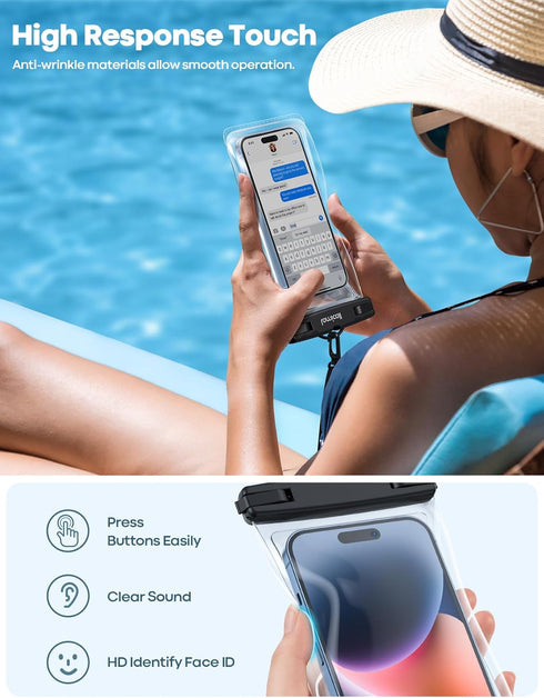 Lamicall 2PCS Waterproof Phone Pouch Floating - IPX8 Water Proof Cell Phone Case for 4-7" Devices