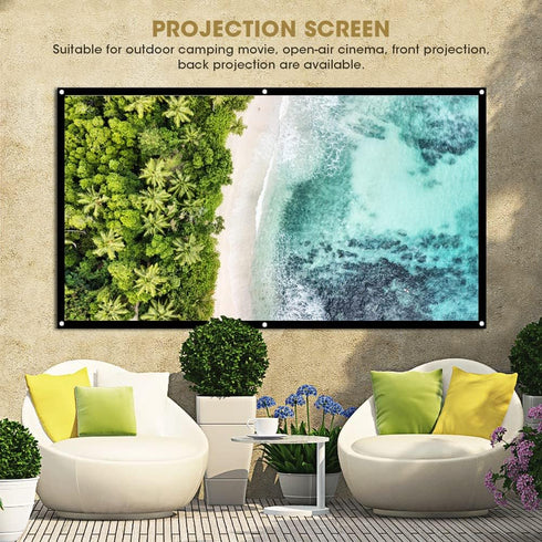 Tbest 72 Inches 16:9 Screen(72 inches) Camping Projector Screen for Tent,Projector Screen Thicken Portable Non Crease