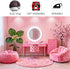 VeiVian 10X8ft Pink Vanity Backdrop Virtual Home Photography Background for Video Recording Live Video Zoom Calls Photo