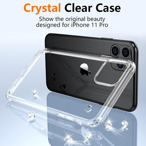 iPhone 11 Pro Case - Crystal Clear, Slim Thin Bumper, Anti-Yellowing, Upgraded Military Shockproof Protection, 5.8 inch