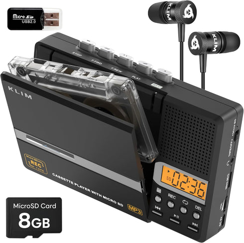 KLIM K10 Portable Cassette Tape Player & Tape Recorder, Cassette to MP3