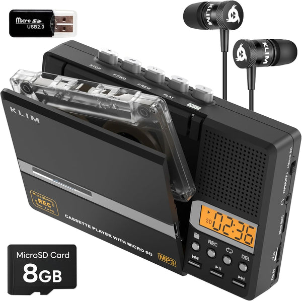 KLIM K10 Portable Cassette Tape Player & Tape Recorder, Cassette to MP3