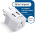 Ceptics UK Travel Adapter Plug - with 2 USB + USA Socket Input - Type G - Ultra Compact - Safe Grounded Perfect for Cell Phones, Laptops, Camera Chargers