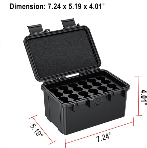 KIWIFOTOS 28 18650 IP67 Slots Battery Organizer Case, Waterproof Protective Hard Case, Explosionproof Shockproof