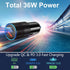 USB C Car Charger,Bangfun 36W Dual Port 12V Car Charger USB C Cigarette Lighter Adapter Fast Charging Car Phone Charger Plug for iPhone 15 14 13 12 11 Pro Max, Galaxy S24 S23 S22 S21(Black, A+C)
