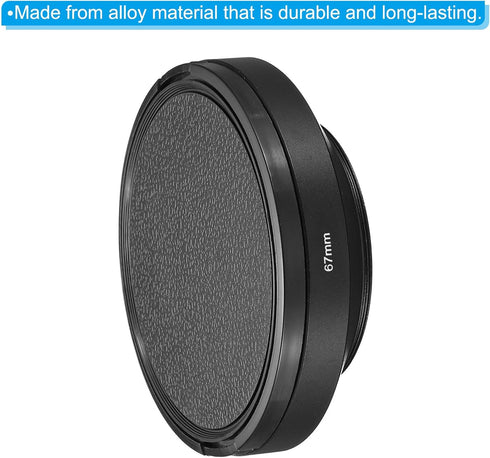 PATIKIL 67mm Lens Hood, Wide Angle Matte Surface, Anti-reflective Inside Hood with Cap, Black