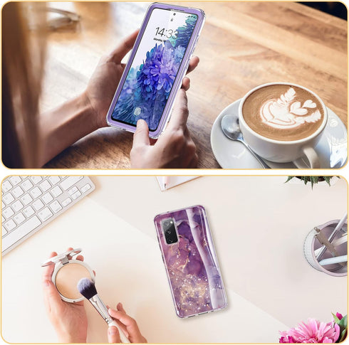 Esdot Samsung Galaxy S20 FE Case, Built-in Screen Protector with Fashionable Designs for Women, Protective Phone Case