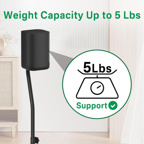 Speaker Stand Pair for LG Rear Speaker - Height Adjustable Floor Stand for Surround Sound Speakers