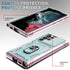 Galaxy S22 Ultra Case, Pink Green Shockproof Impact Resistant with Slide Lens Protective Cover