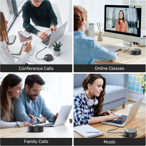 USB Computer Speakers with Microphone, PC Laptop Speaker with Mic, 3 Sound Modes, Enhanced Voice Pick up for Zoom