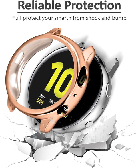 Tobfit Compatible with Samsung Galaxy Watch Active 2 Case Screen Protector 40mm, Soft TPU Full Around Protective Cover