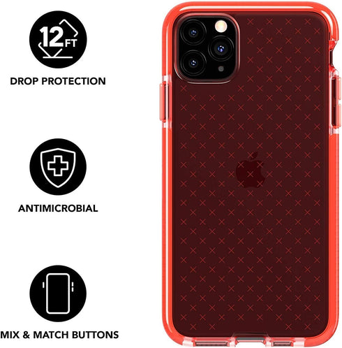 tech21 Evo Check Phone Case for Apple iPhone 11 Pro, 12 ft. Drop Protection, Coral