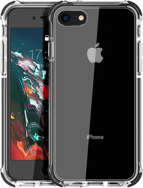 MATEPROX Compatible with iPhone SE 2022 Case, iPhone SE 2020 Case, iPhone 8 Case, iPhone 7 Case Clear Shield Heavy Duty