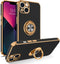 BENTOBEN iPhone 13 Case, Slim Fit 360° Ring Holder, Shockproof Kickstand, Magnetic Car Mount, Non-Slip, Black Cover.