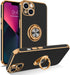 BENTOBEN iPhone 13 Case, Slim Fit 360° Ring Holder, Shockproof Kickstand, Magnetic Car Mount, Non-Slip, Black Cover.