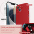 SURPHY iPhone 13 Case (6.1", 2021) - Red Liquid Silicone with Screen Protector, Camera Protection & Soft Microfiber