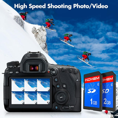 INDMEM SD Card 1GB + 2GB - Class 4 Flash Memory Card 2G SLC Standard Secure Digital Cards
